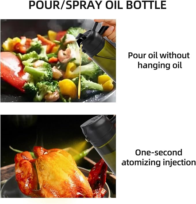 Aovdy Oil Sprayer for Cooking 16oz, 2 in 1 Olive Oil Dispenser and Oil Sprayer - Image 5