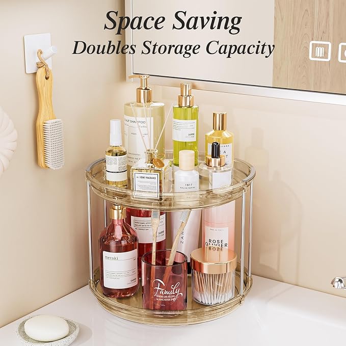 LAMU 2 Tier Lazy Susan Turntable Organizer 10.6'' Rotating Spice Rack - Image 6