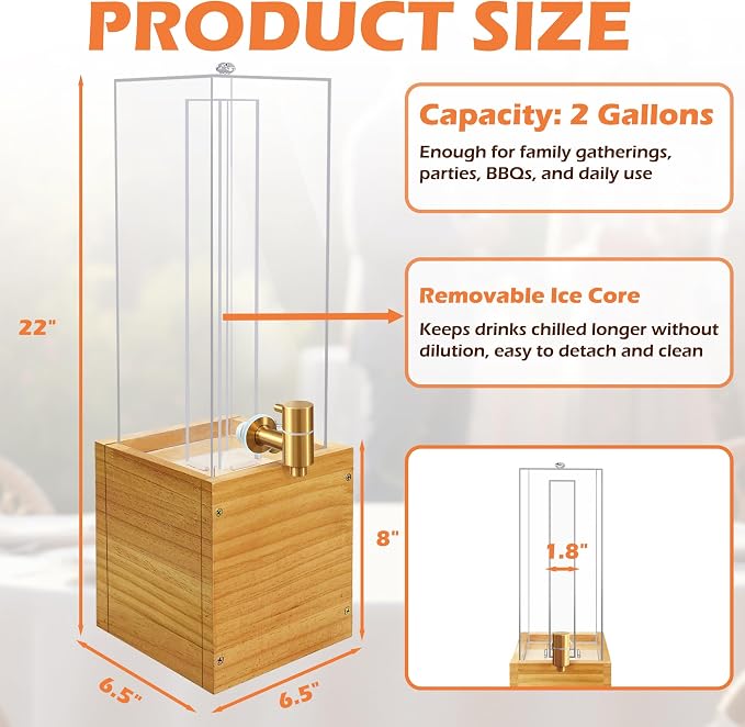 2 Gallon Drink Dispenser for Parties, Beverage Dispenser - Image 3