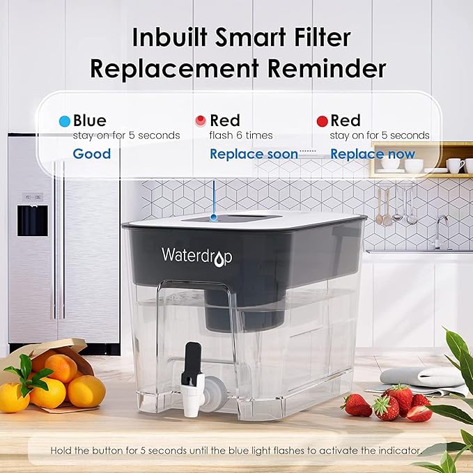 Waterdrop WFD-22L-A Alkaline Water Filter Dispenser, Large 40-Cup Water Filter - Image 6