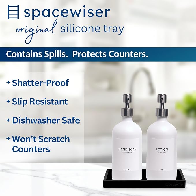 Spacewiser Countertop and Vanity Tray – Small 7.7” Silicone Tray, Soap - Image 2