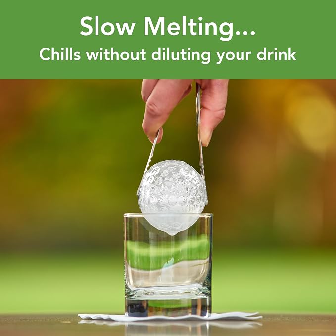 Tovolo Golf Ball Ice Cube Molds Pack of 2 Large Craft Ice Sphere Mold - Image 2
