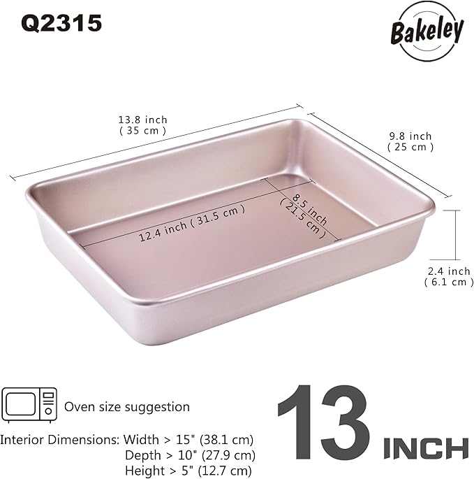 9 x 13 Inch Nonstick Rectangle Cake Pan, Deep Dish Loaf Pan - Image 2
