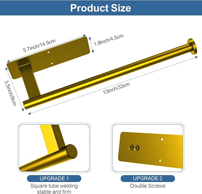 CUXIXA Paper Towel Holder Under Cabinet, Upgraded Adhesive Paper Towel Holder - Image 5