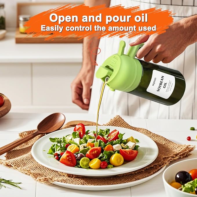 mqnxoi Oil Sprayer for Cooking, 2 in 1 Olive Oil Dispenser Bottle for Kitchen - Image 7