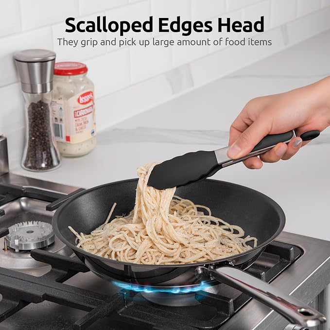 600ºF Heat Resistant Kitchen Tong: U-Taste 7 inch Silicone Cooking Tong - Image 4