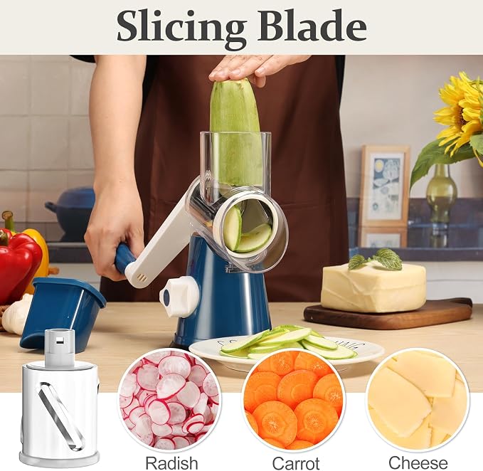 Cambom Rotary Cheese Grater Hand Crank Cheese Shredder - Image 6