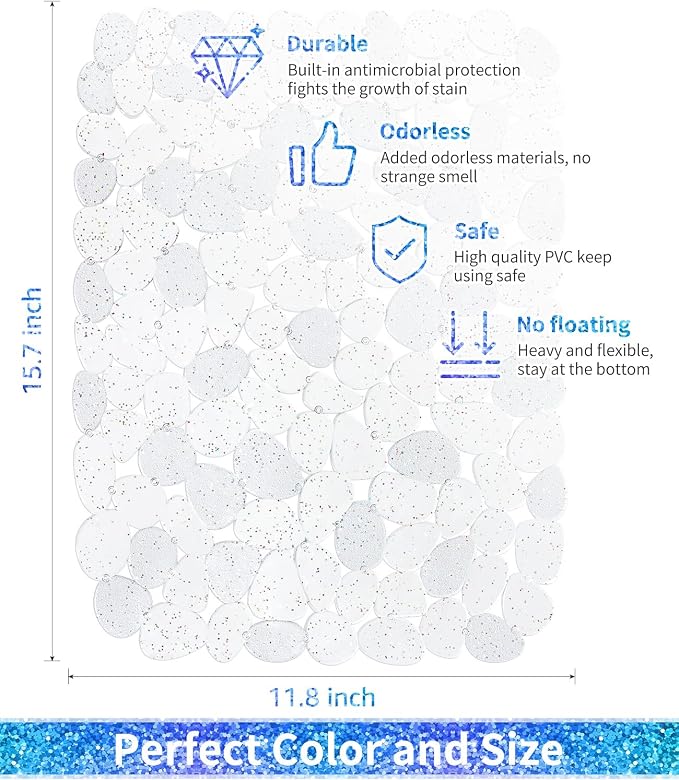 Bligli Pebble Sink Mat for Stainless Steel/Ceramic Sinks, PVC Eco-Friendly Sink - Image 2