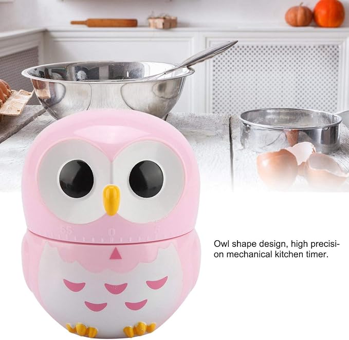 Cooking Timer, Cute Owl Shape Kitchen Timer, 55 Minutes Mechanical Rotating - Image 3