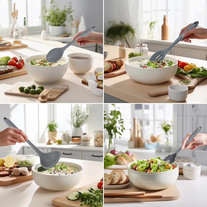 Culinary Couture Grey Silicone Kitchen Utensils Set of 6, Non-Stick - Image 5