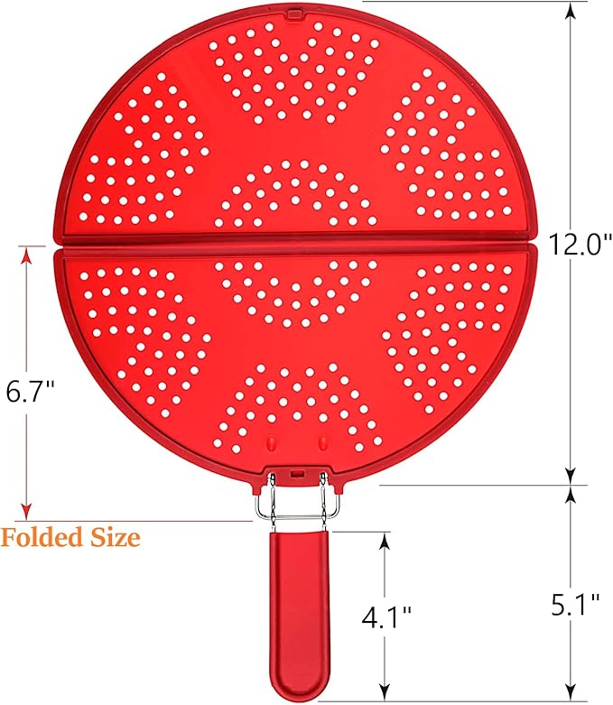 Splatter Screen for Frying Pan Foldable Grease Splatter Guard Silicone Splatter - Image 7