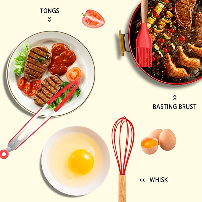 MIBOTE Silicone Cooking Utensils Kitchen Utensil Set - Image 4