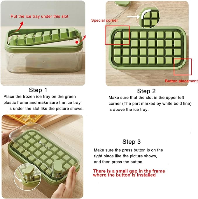 Ice Cube Tray with Lid and Bin, 2 Pack - Image 2