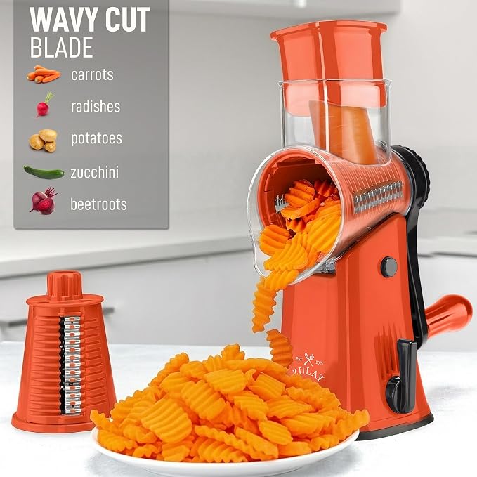 Zulay Kitchen Rotary Cheese Grater 5 Blade Cheese Shredder - Image 4