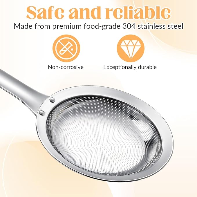 Skimmer Spoon Filter Grease Foam Fine Mesh Stainless Steel Sieve Colander - Image 3