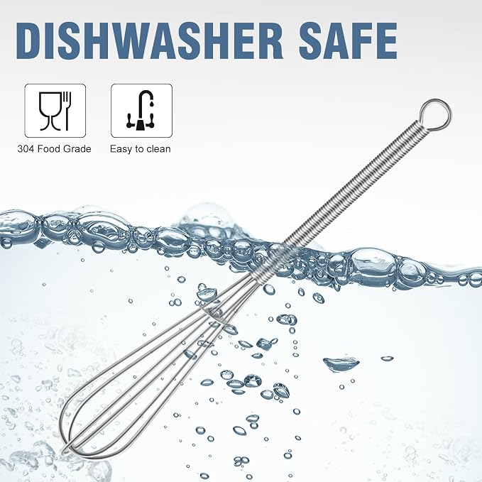 Walfos Mini Whisk, 304 Anti-Rust Small whisk, Sturdy Stainless Steel Wire Tiny - Image 7
