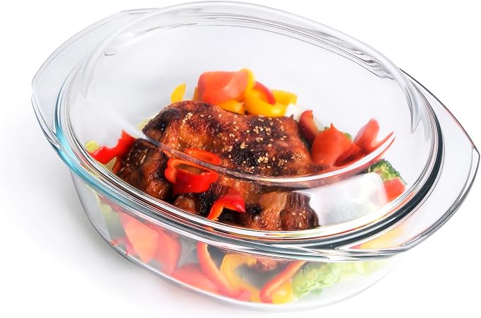 Oval Tempered Glass Casserole Dish, Tough Glass Casserole Baking Dish - Image 3