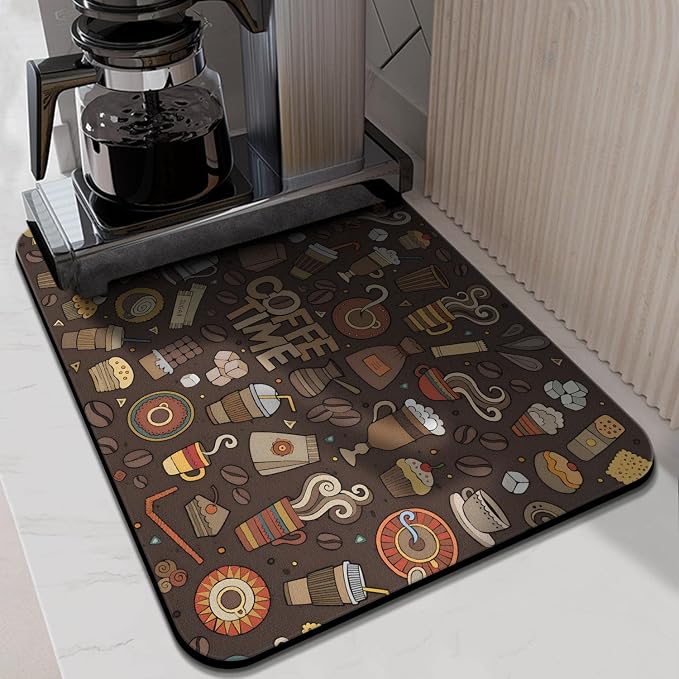 Coffee Bar Mat Accessories for Countertop Super Absorbent Anti-Slip Silicone - Image 3