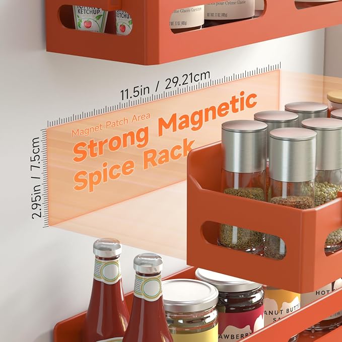 Sevenblue 4 Pack Strong Magnetic Spice Rack - Image 2