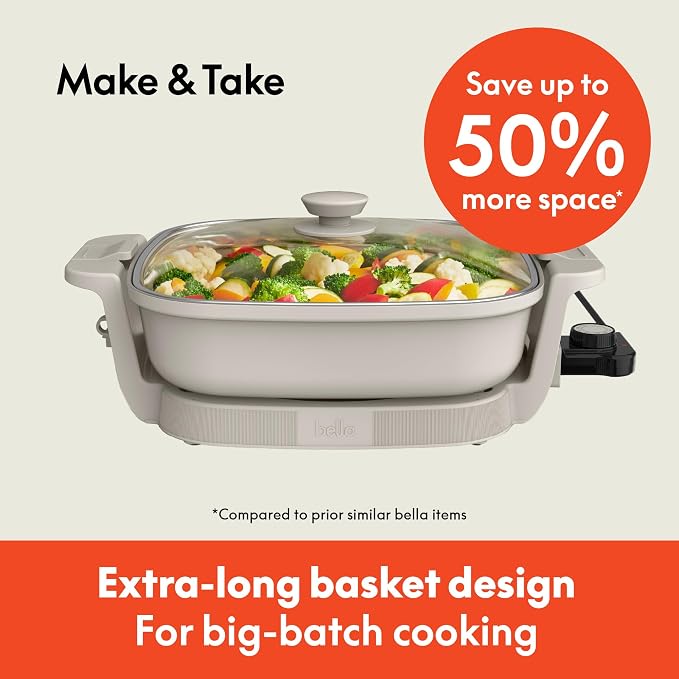 bella Make & Take Electric Skillet, Fits-anywhere™ kitchenware, EverGood™ - Image 2