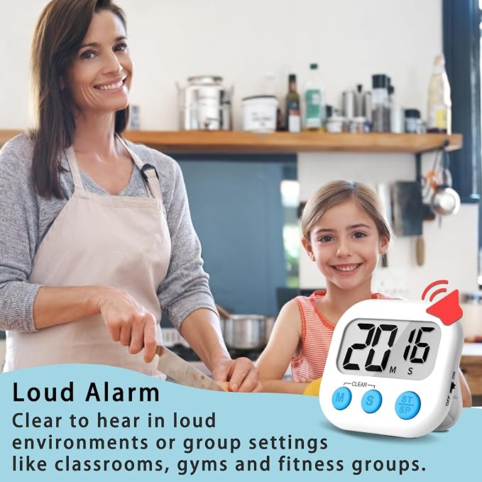 Lasubst Digital Kitchen Timers for Cooking, Magnetic Classroom Timers for - Image 3