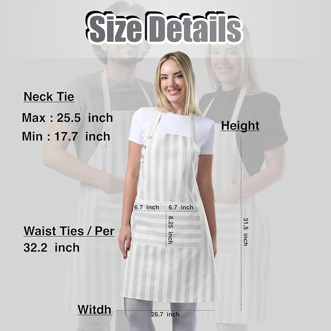 TOSHEX Kitchen Apron Waterdrop Resistant Cotton Apron - Image 6