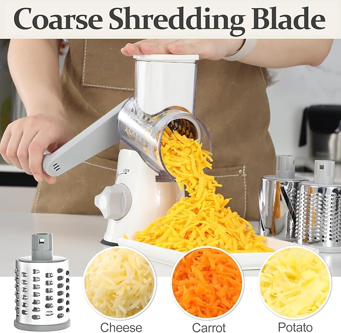Cambom 5 in 1 Rotary Cheese Grater Hand Crank Cheese Shredder - Image 4
