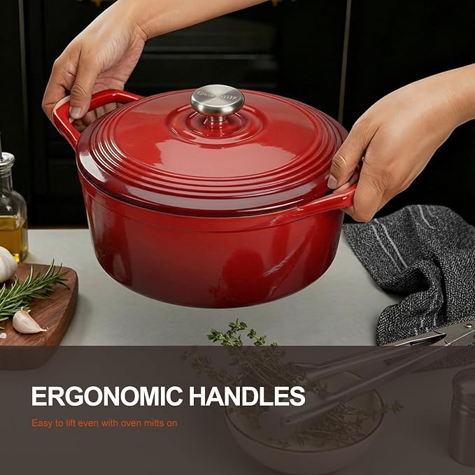 Overmont Enameled Cast Iron Dutch Oven - Image 3