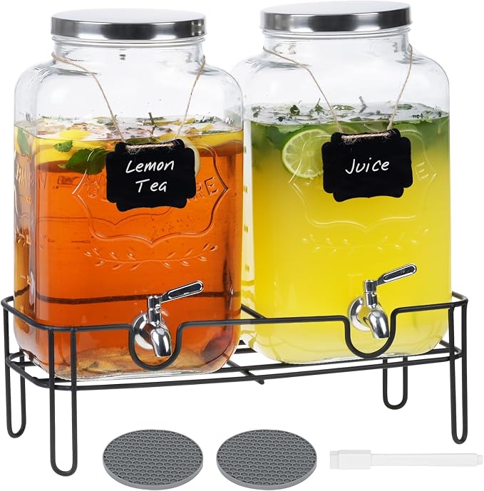 Moretoes 2 Gallon Glass Drinks Dispenser by Moretoes