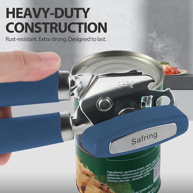 Safring Can Opener Manual, Heavy Duty Handheld Strong Can Opener - Image 6