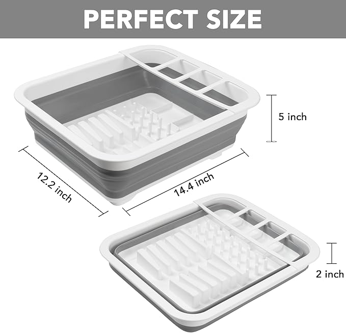 Tiawudi Collapsible Dish Drying Rack, Pop Up Dinnerware Drainer, Portable Plate - Image 2