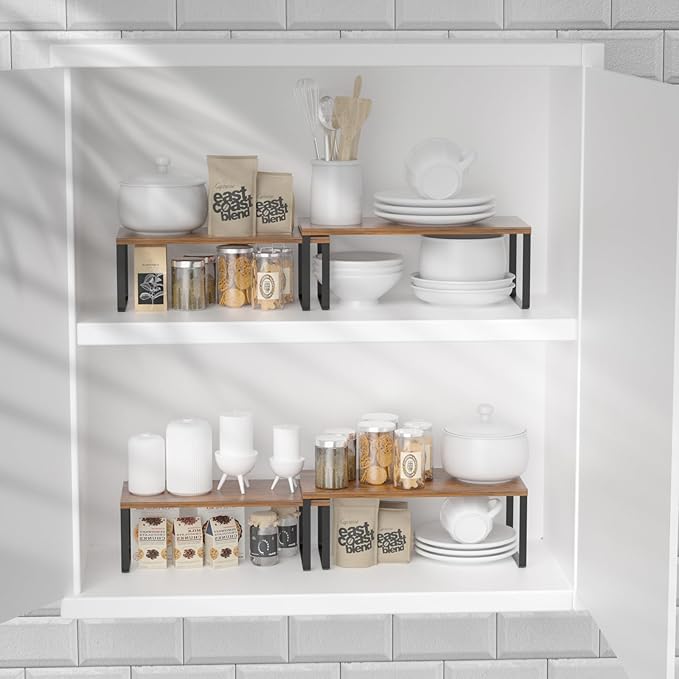 NEX Kitchen Cabinet and Counter Shelf Organizer, Stackable & Expandable - Image 2