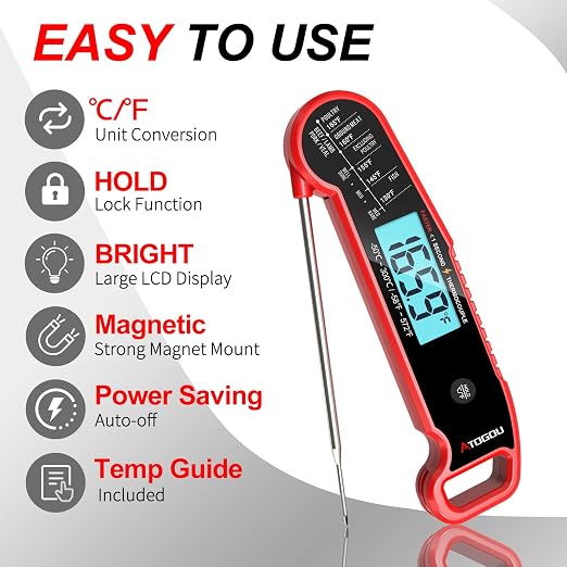 Atogou Meat Thermometer, Professional Food Thermometer, <1 Sec Instant Read - Image 7