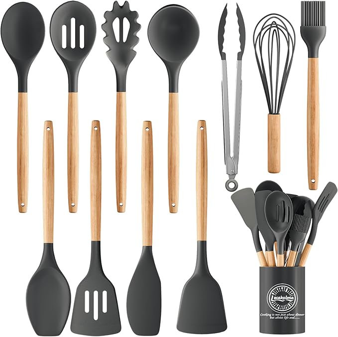 Silicone Cooking Utensil Set, Nonstick Kitchen Utensils 446°F Heat-Resistant by Unknown