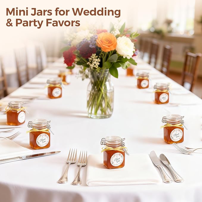 ComSaf Set of 6 Square Glass Spice Jars - Image 6