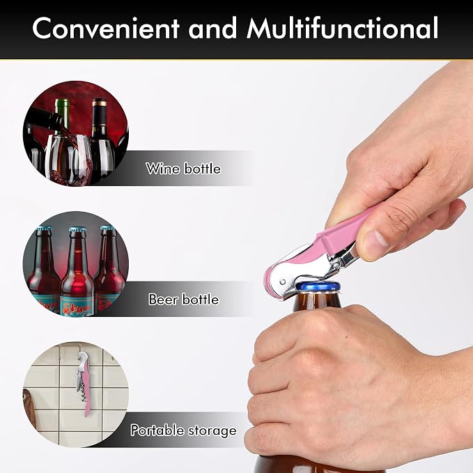 Professional Waiter Corkscrew Wine Openers Set, Heavy Duty Stainless Steel - Image 7