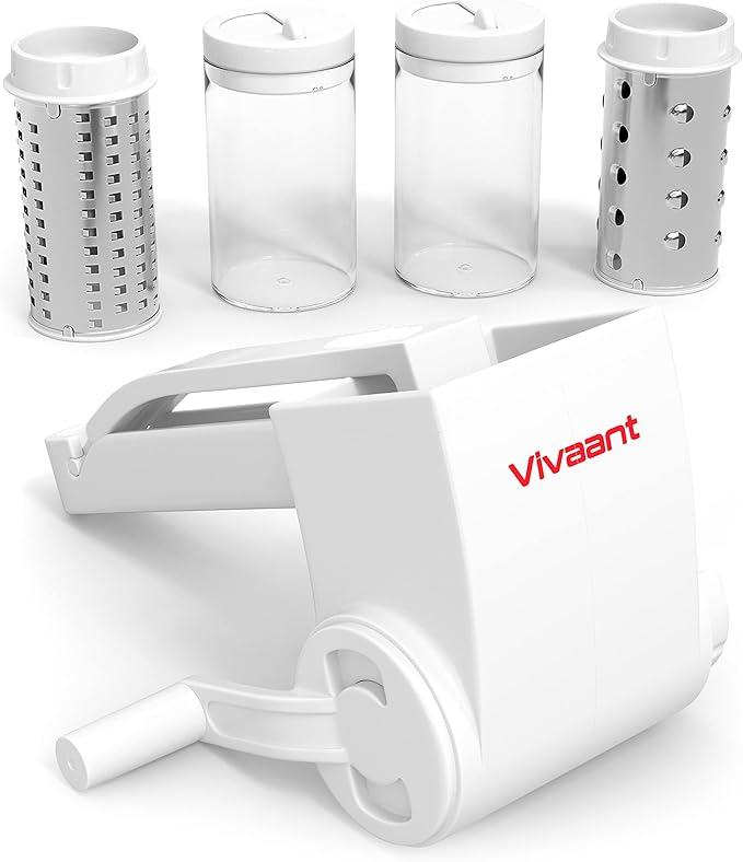 Vivaant Parmesan Cheese Grater Hand Crank, Restaurant-Grade Rotary Cheese by Vivaant