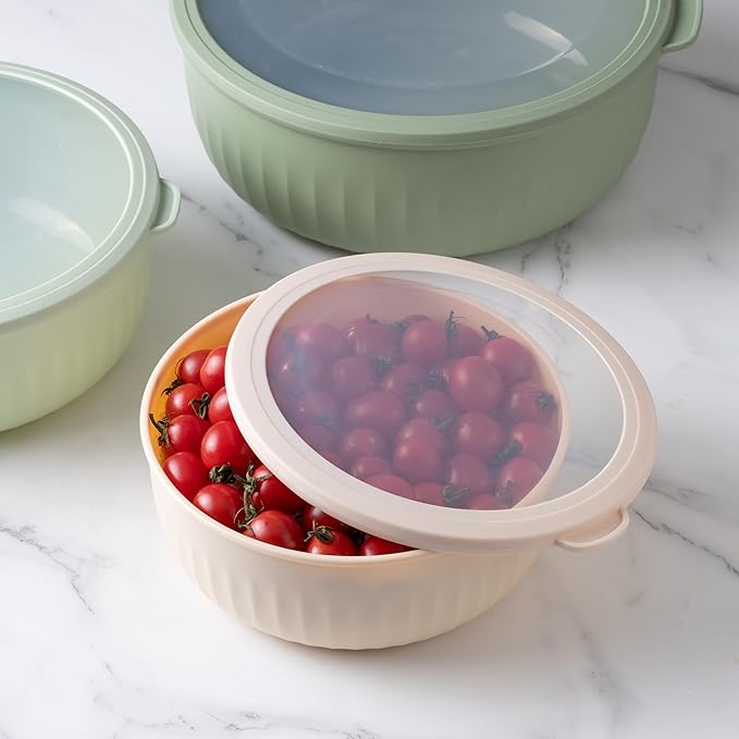 COOK WITH COLOR Prep Bowls with Lids- Wide and Deep Nesting Plastic Small - Image 3