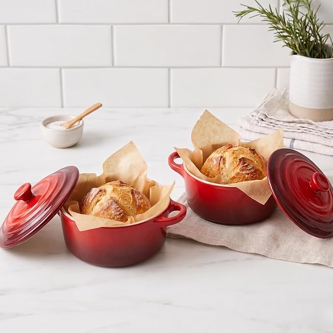 Kook Ceramic Mini Cocotte Set, Small Casserole Dishes - Image 3