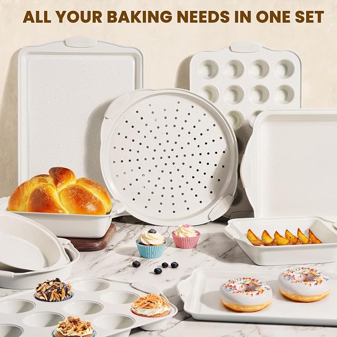 Kikcoin 22 PCS Nonstick Baking Pans Set, Stackable Bakeware Sets - Image 7