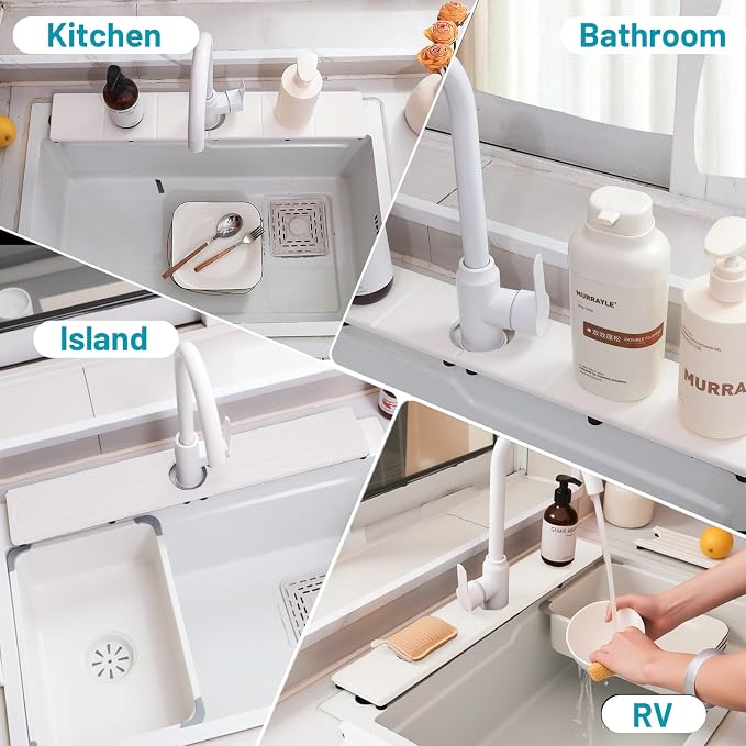 Fast Drying Faucet Mat for Kitchen Sink, Water Absorbent Diatomite Stone Sink - Image 9