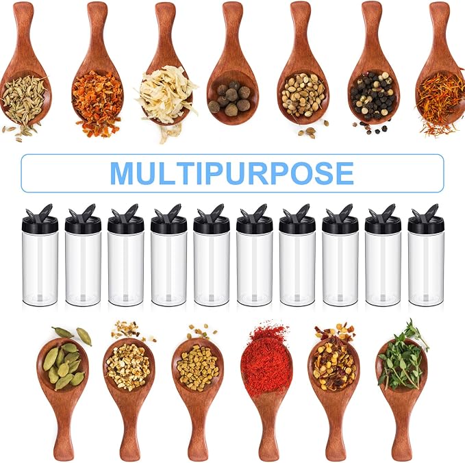 Zhehao 24 Pieces Plastic Spice Containers Plastic Spice Bottles Clear Reusable - Image 3