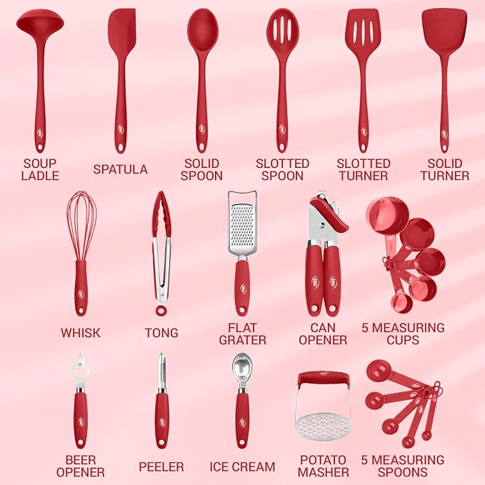 Kaluns Silicone Kitchen Utensils Set 24 Pcs Cooking Utensils Set - Image 2