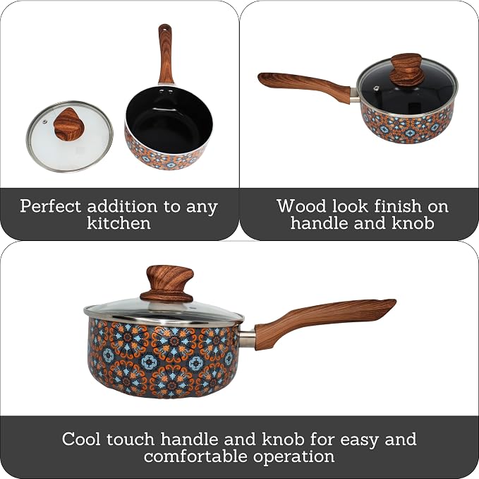 IMUSA 1.5 Quarts Talavera Nonstick Saucepan - Image 2