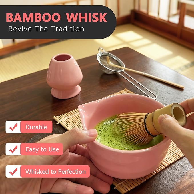 Matcha Whisk Set 5 pcs 18 oz Tea Making Bowl Kit Great - Image 2