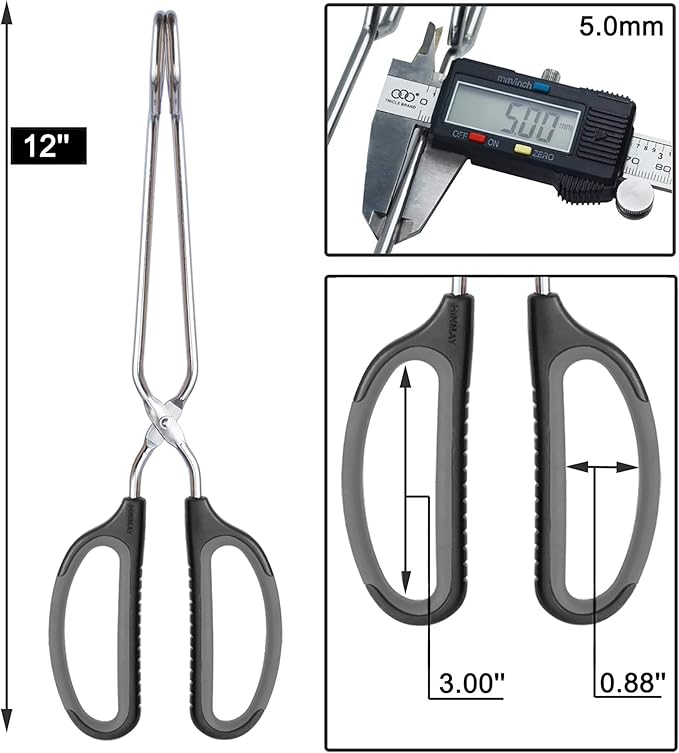 HINMAY Scissor Tongs with Comfort-Grip Handle 12-Inch Cooking Tongs - Image 3