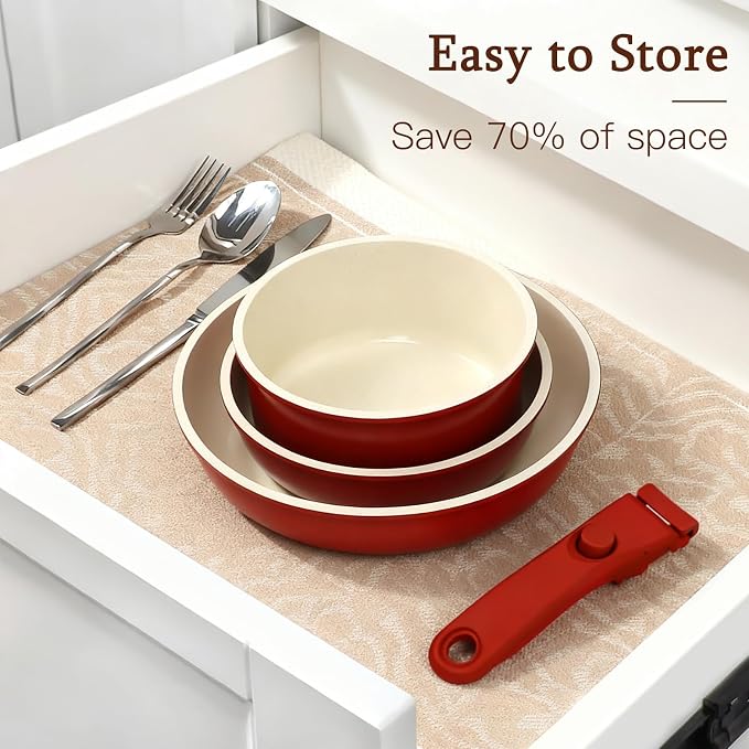 GIPP 11PCS Ceramic Pots and Pans Set Non Stick, Nonstick Cookware Set - Image 8
