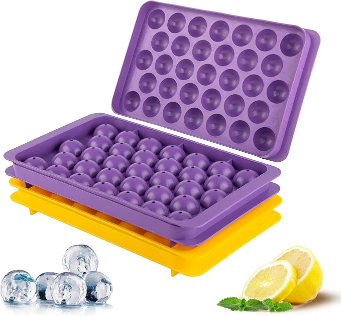 Small Ice Cube Trays for Freezer – 2 Pack Hard Plastic Mini Ice Cube Trays by milanohome