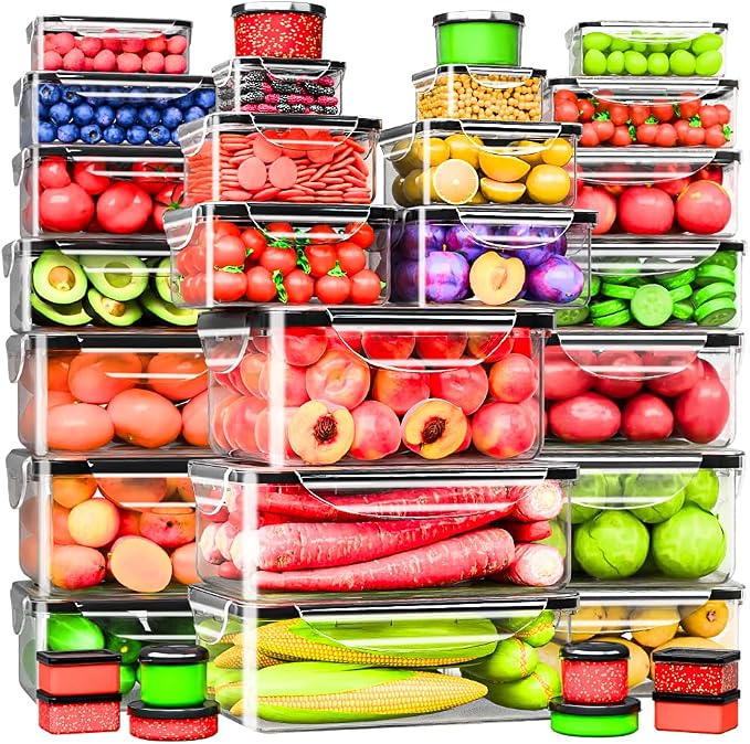 RockBerry 66 Pcs Large Food Storage Containers by RockBerry