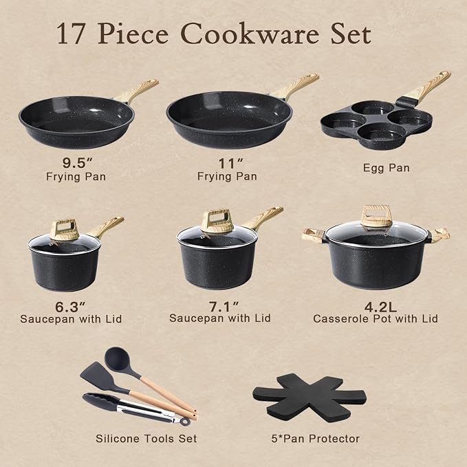 GiPP Ceramic Pots and Pans Set Non Stick - Image 2